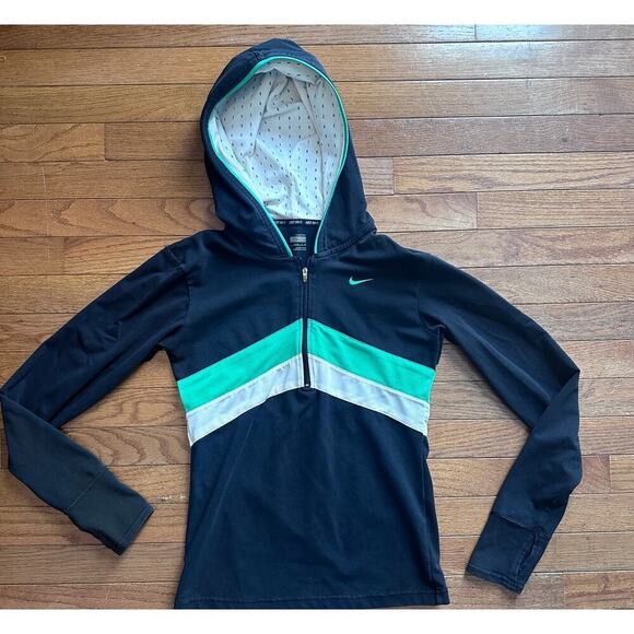 Nike Women's Full zip jacket With Hood Black AND green Size Small - Picture 2 of 16